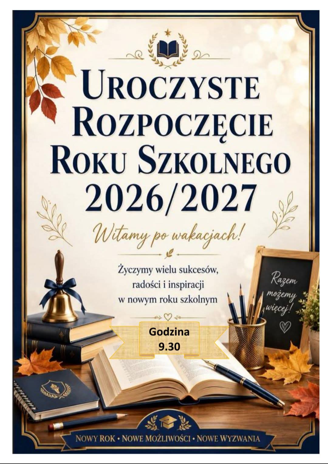 Plakat o rozpoczęciu roku szkolnego